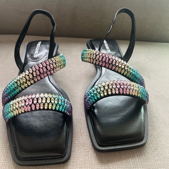 Vince Camuto Prizza Rainbow Rhinestone Sandals - Picture 1 of 4